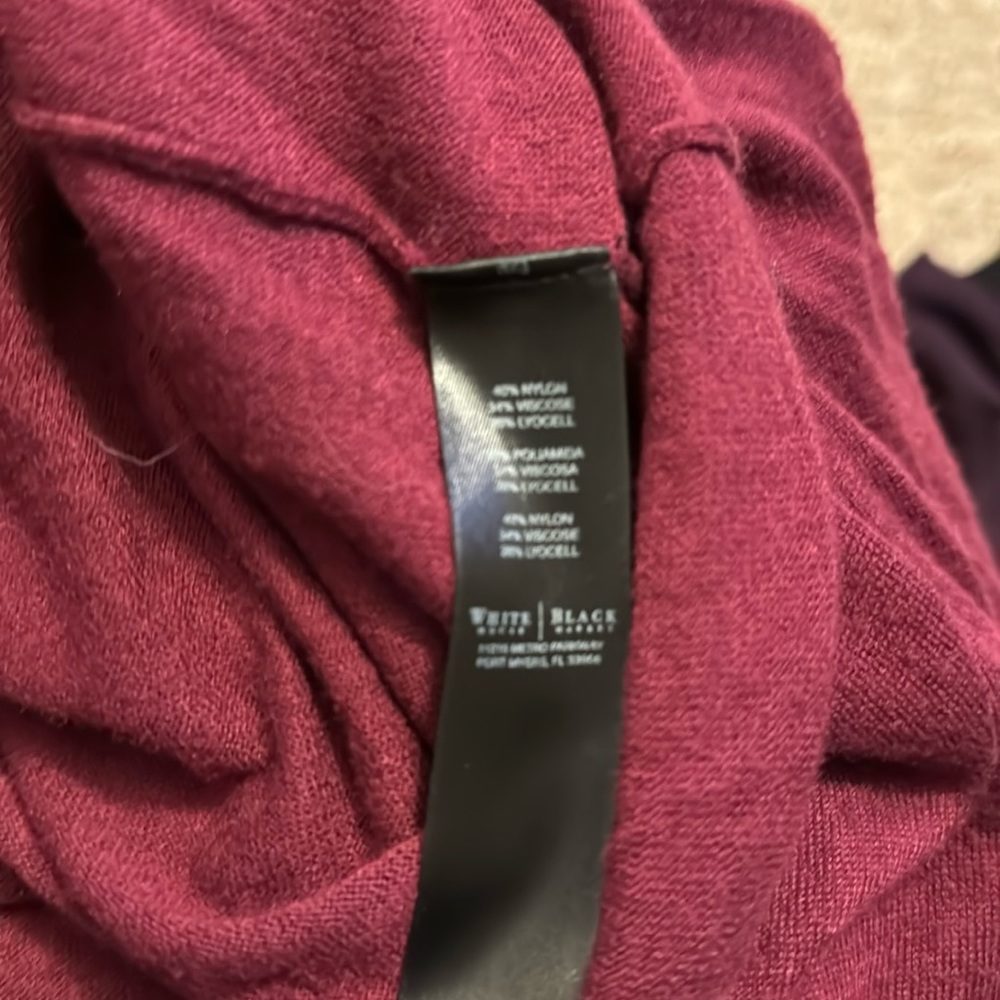 WHBM long sleeve lightweight tunic sweater in maroon - Picture 7 of 7